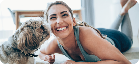 Limeade Incentive Program Banner with girl laughing and puppy